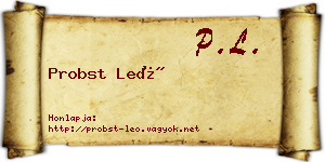 Probst Leó névjegykártya